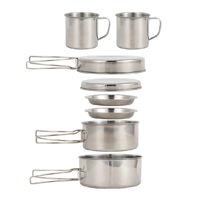 Camping Cooking Mess Kit - 8 stks/set Camping Kookgerei Mess Kit