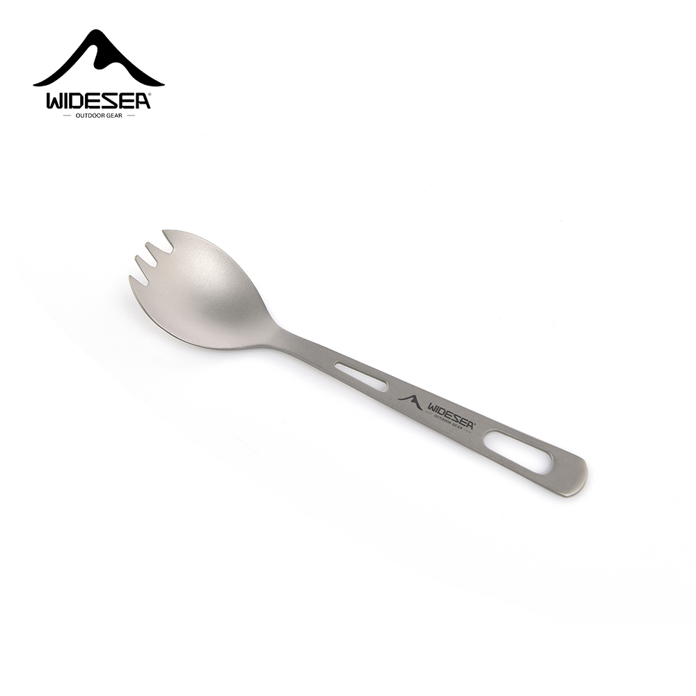Camping Cooking All In One - Widesea Camping Kookset Spork Titanium Lepel