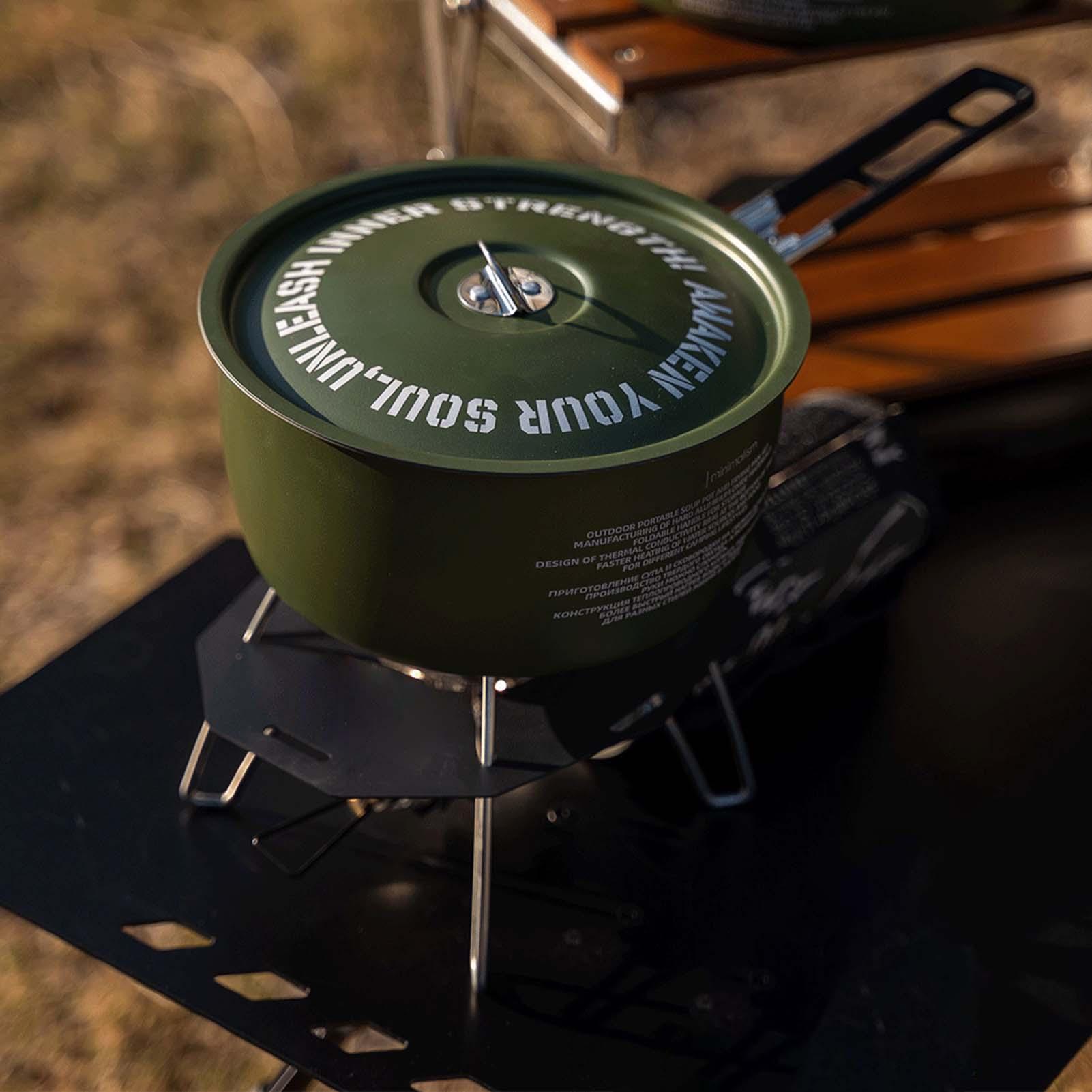 Camping Cooking Set Detachable Handle - Campingpannenset Campingkoeken voor koken Afneembaar handvat