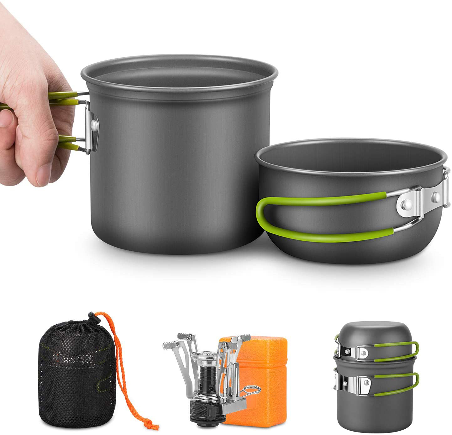 Camping Cooking Kit Box - Campingpannenset met fornuis Outdoor kookset met