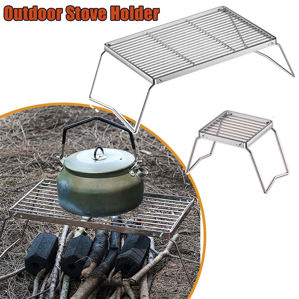 Camping Cooking Lightweight - Outdoor zomer lichtgewicht roestvrijstalen buitenkachelhouder Compact