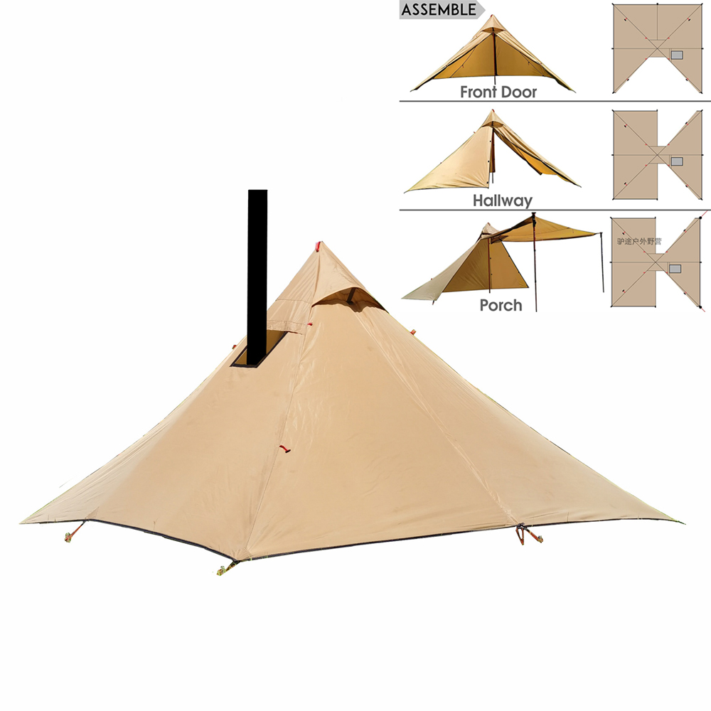 Camping Cooking Tent - Outdoor 2-persoons ultralichte berguitrusting met 2-deurs