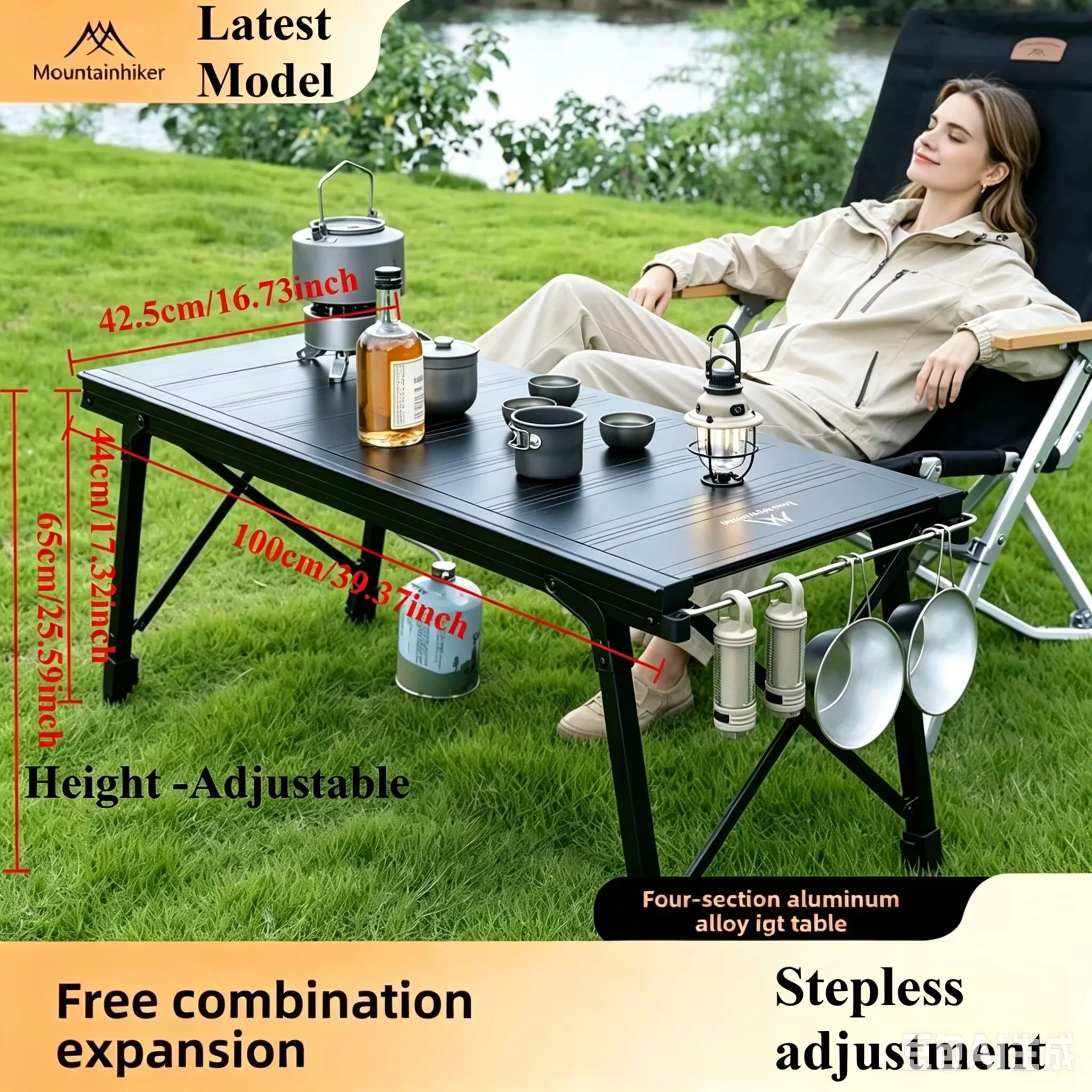 Japanese Camping Cooking - Geüpgradede opvouwbare IGT campingtafel, draagbare buiten