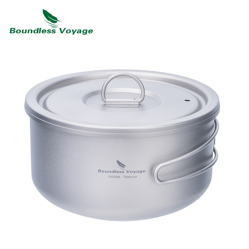 Camping Cooking Lightweight - Boundless Voyage Titanium Campingpot met Deksel