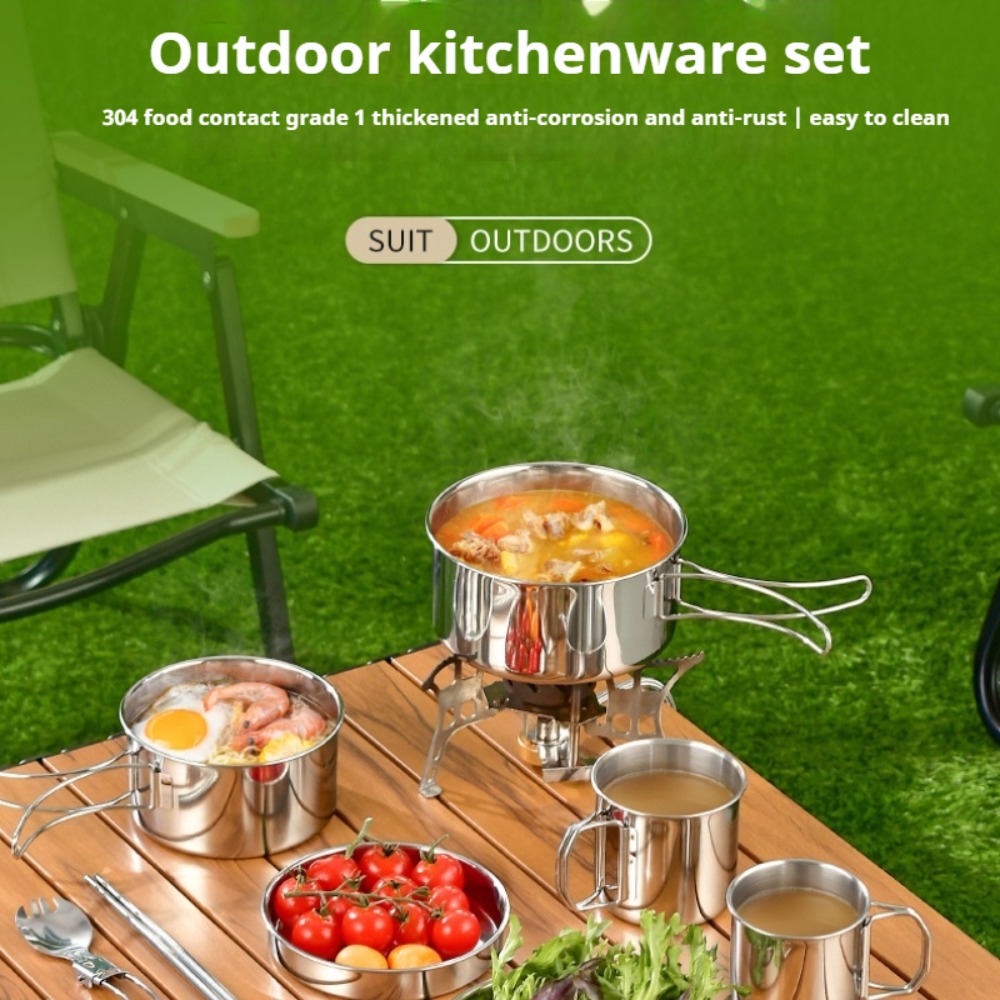 12 STKS Adventure Camp Cook Se - Camping Cooking Pot Set recensie en prijs