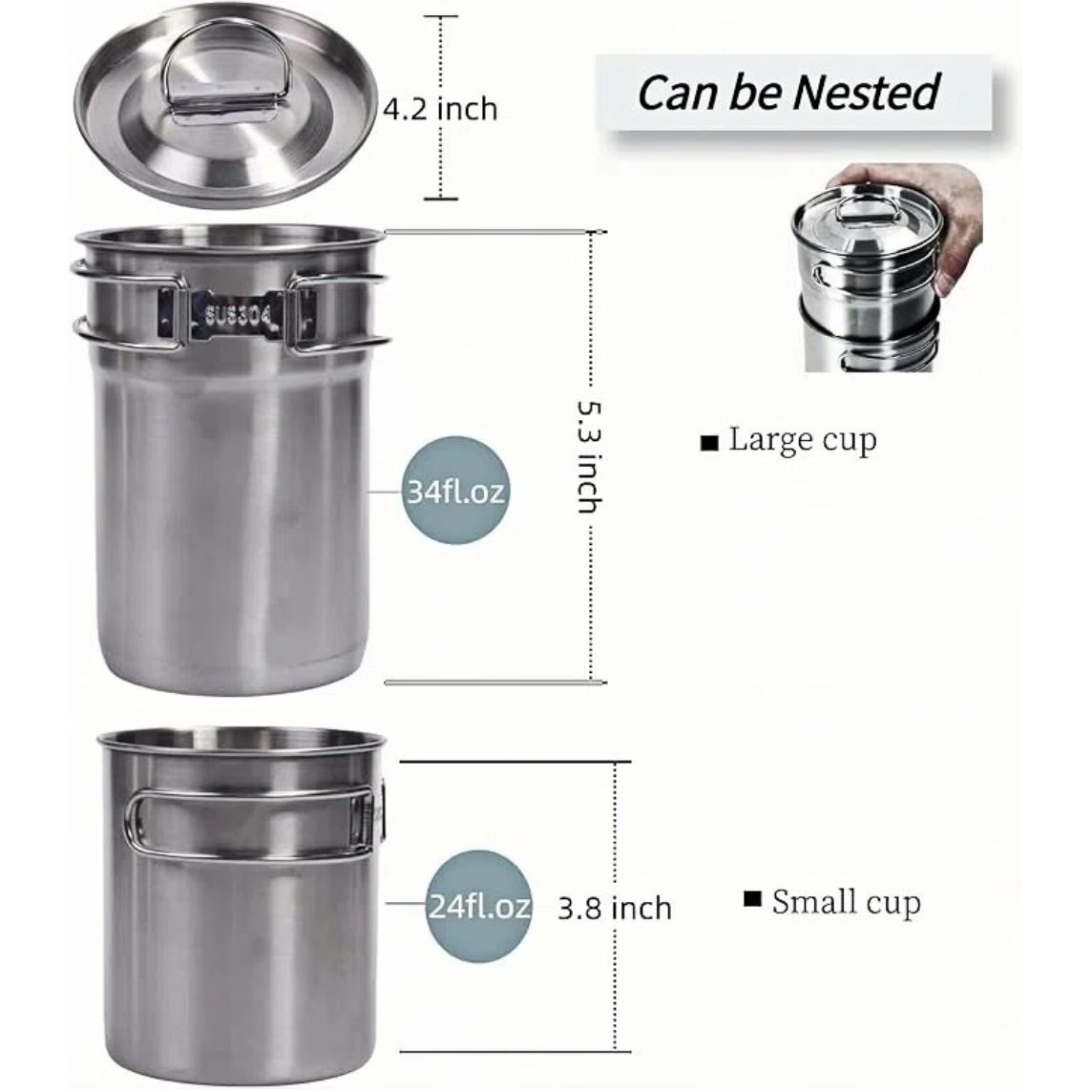 Opvouwbare campingbekers, camp - Camping Cooking Pot Set recensie en prijs