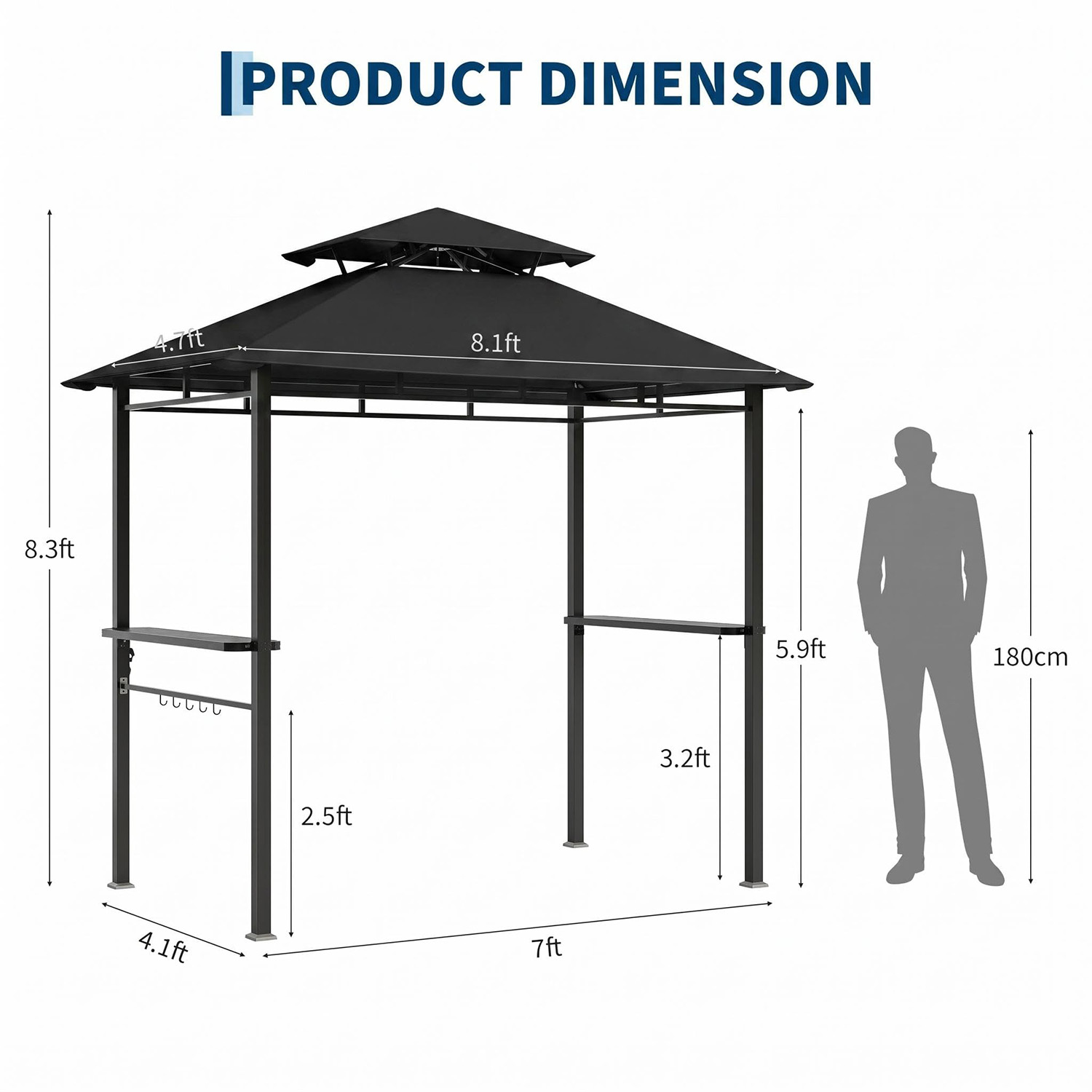 Buiten BBQ Grill Gazebo 8x5 FT - Camping Cooking Tent recensie en prijs