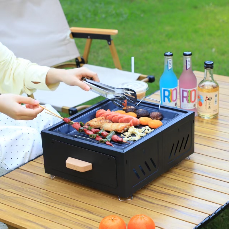 Draagbare houtskool BBQ grill  - Camping Cooking Area recensie en prijs