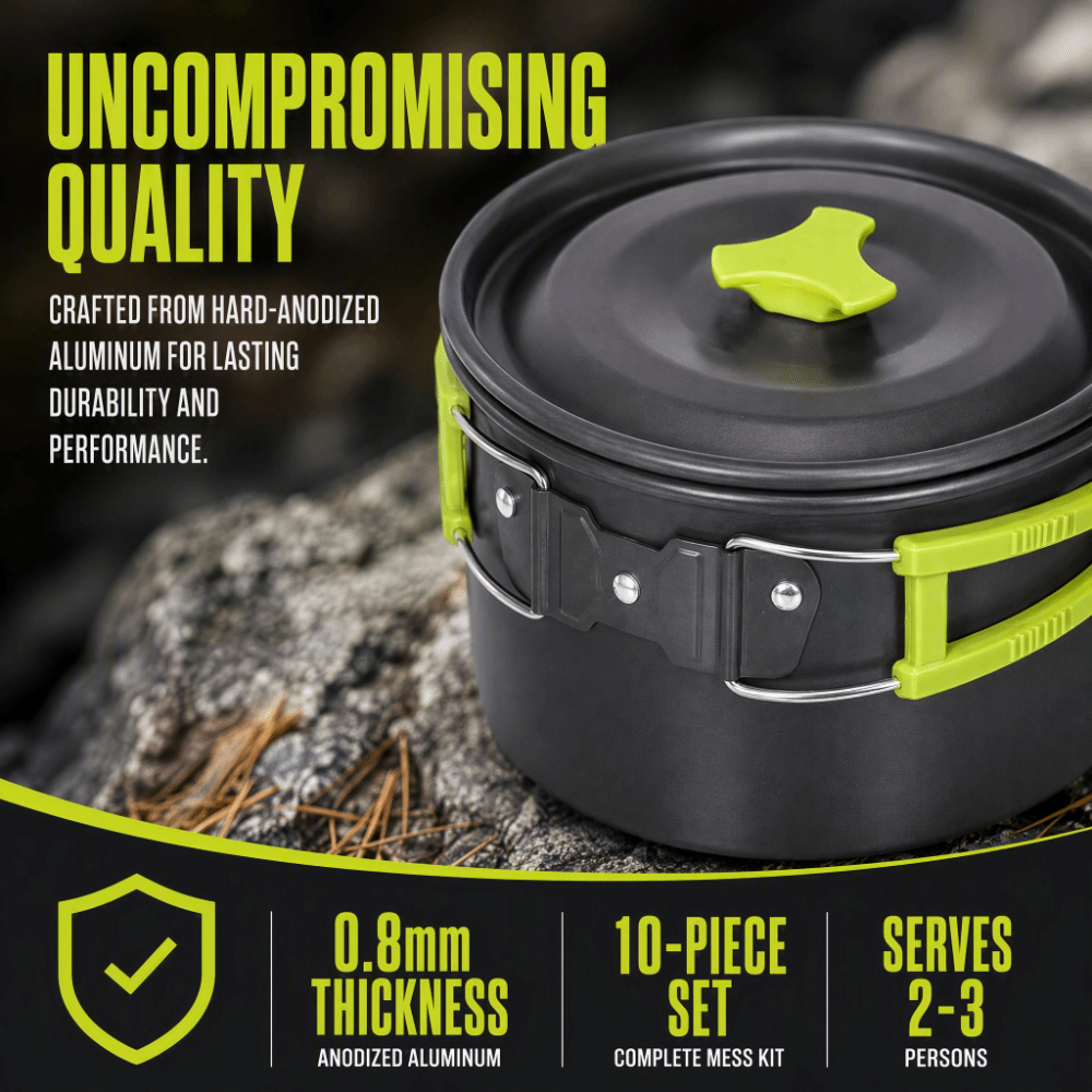 10-delige stapelbare kookset,  - Camping Cooking Mess Kit recensie en prijs