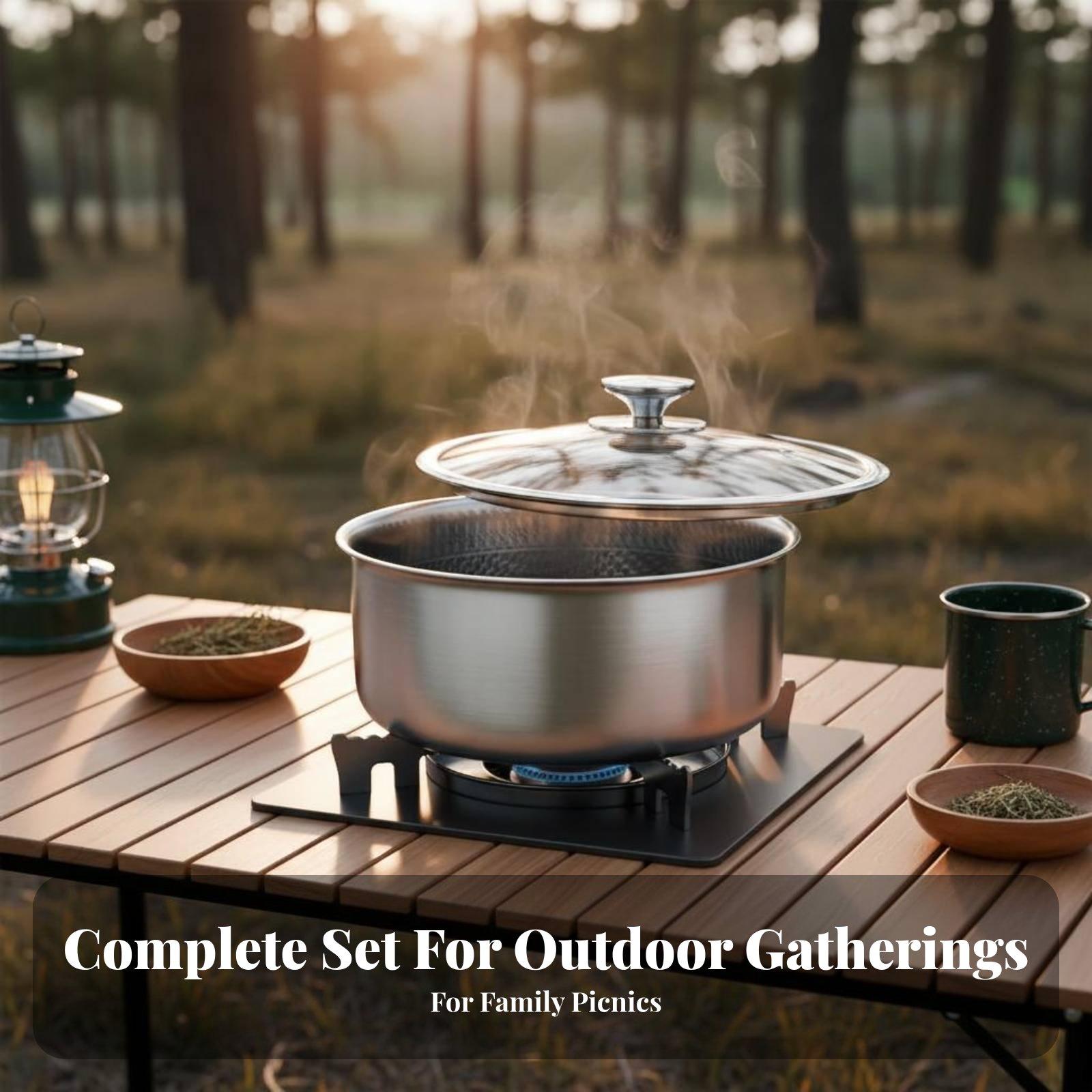 Campingkookset RVS Koekenpan S - Camping Cooking Set Detachable Handle recensie en prijs