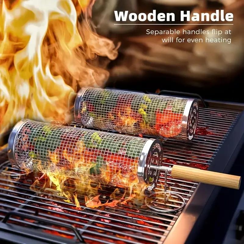 RVS BBQ Grillmand, Ronde Rolba - Camping Cooking Area recensie en prijs