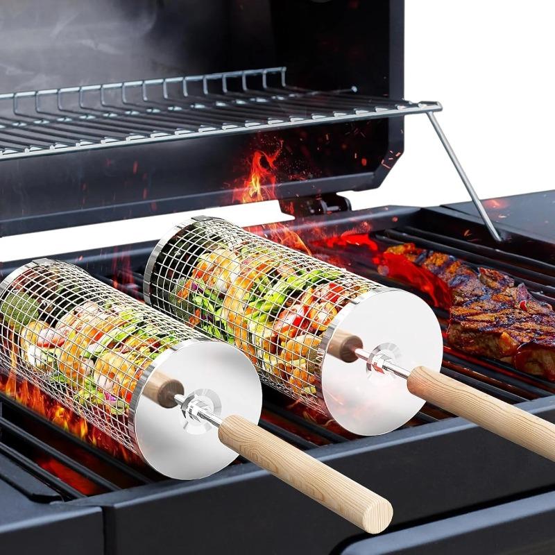 RVS BBQ Grillmand, Ronde Rolba - Camping Cooking Area recensie en prijs