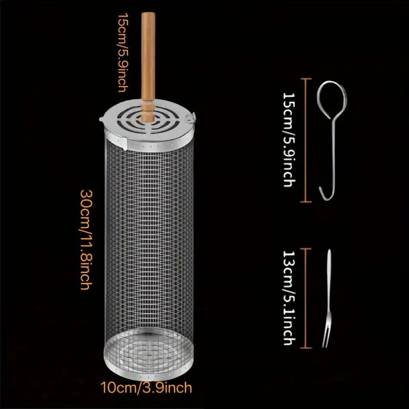 RVS BBQ Grillmand, Ronde Rolba - Camping Cooking Area recensie en prijs