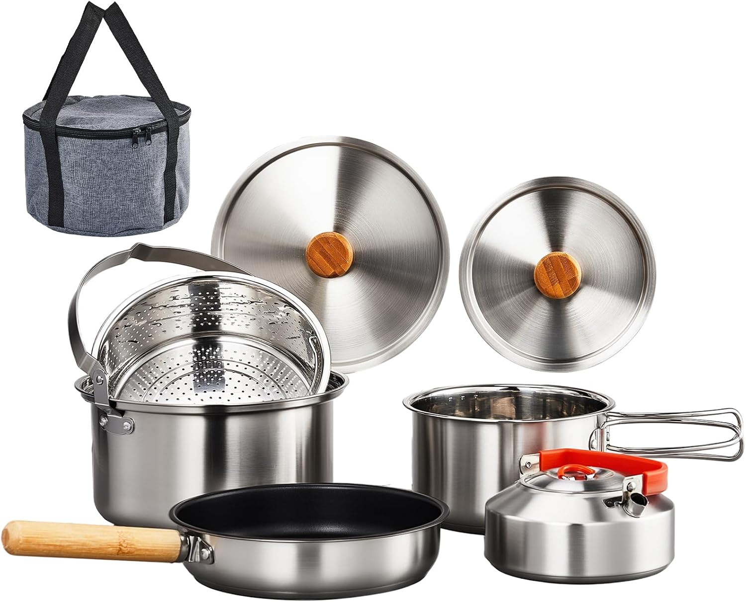 6-delige kookgereiset, 304 roe - Camping Cooking Lightweight recensie en prijs
