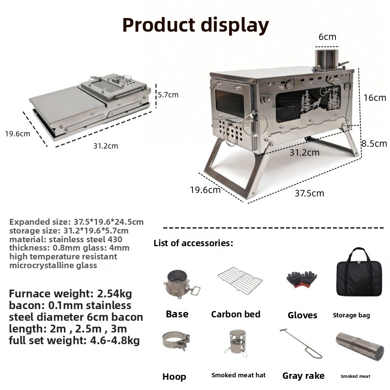 Roestvrijstalen opvouwbare dra - Camping Cooking Tent recensie en prijs