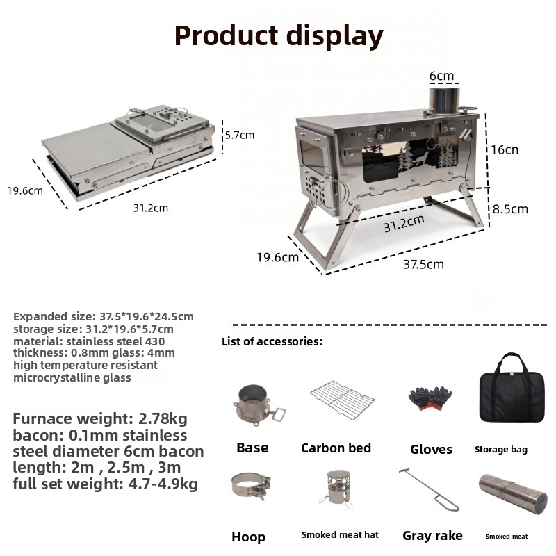 Roestvrijstalen opvouwbare dra - Camping Cooking Tent recensie en prijs