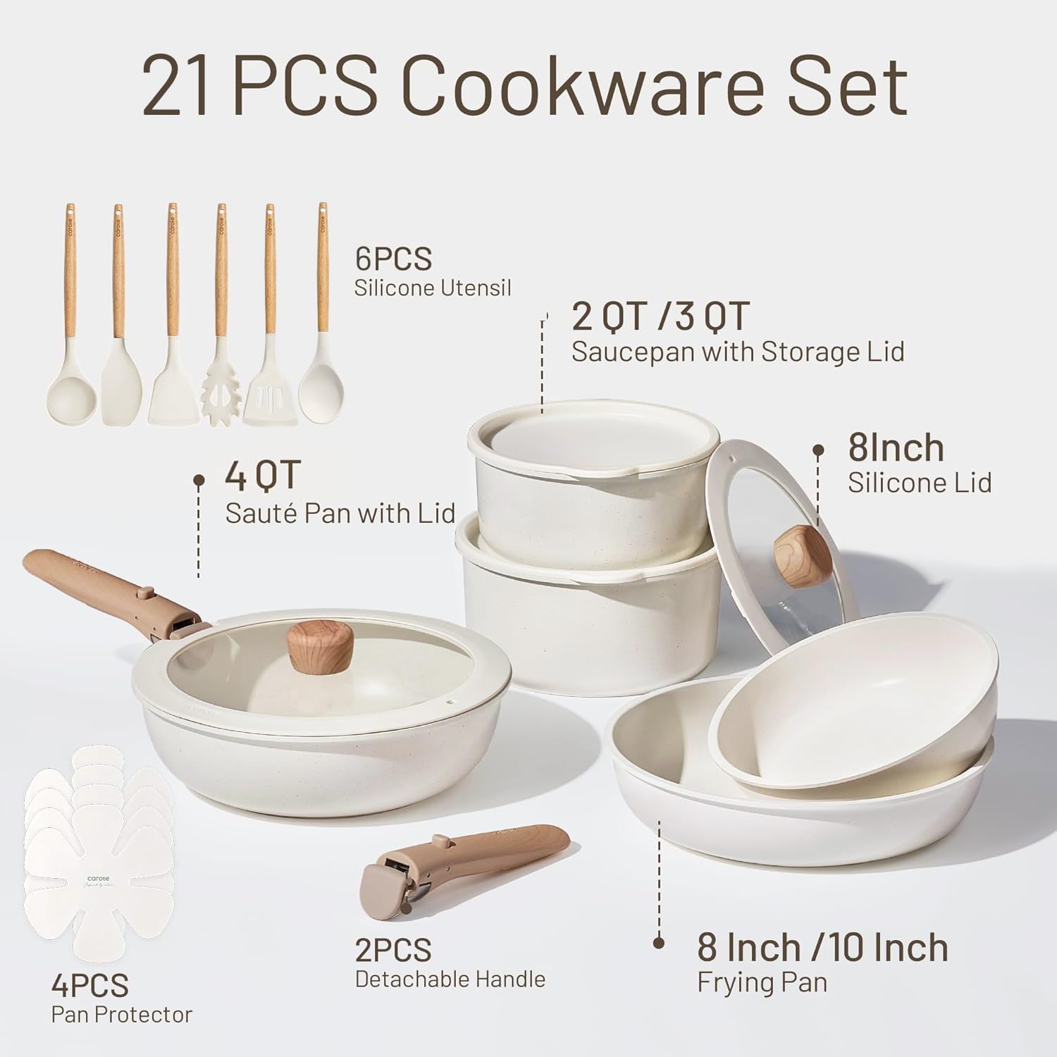 21-delige kookgereiset, antiaa - Camping Cooking Set Detachable Handle recensie en prijs